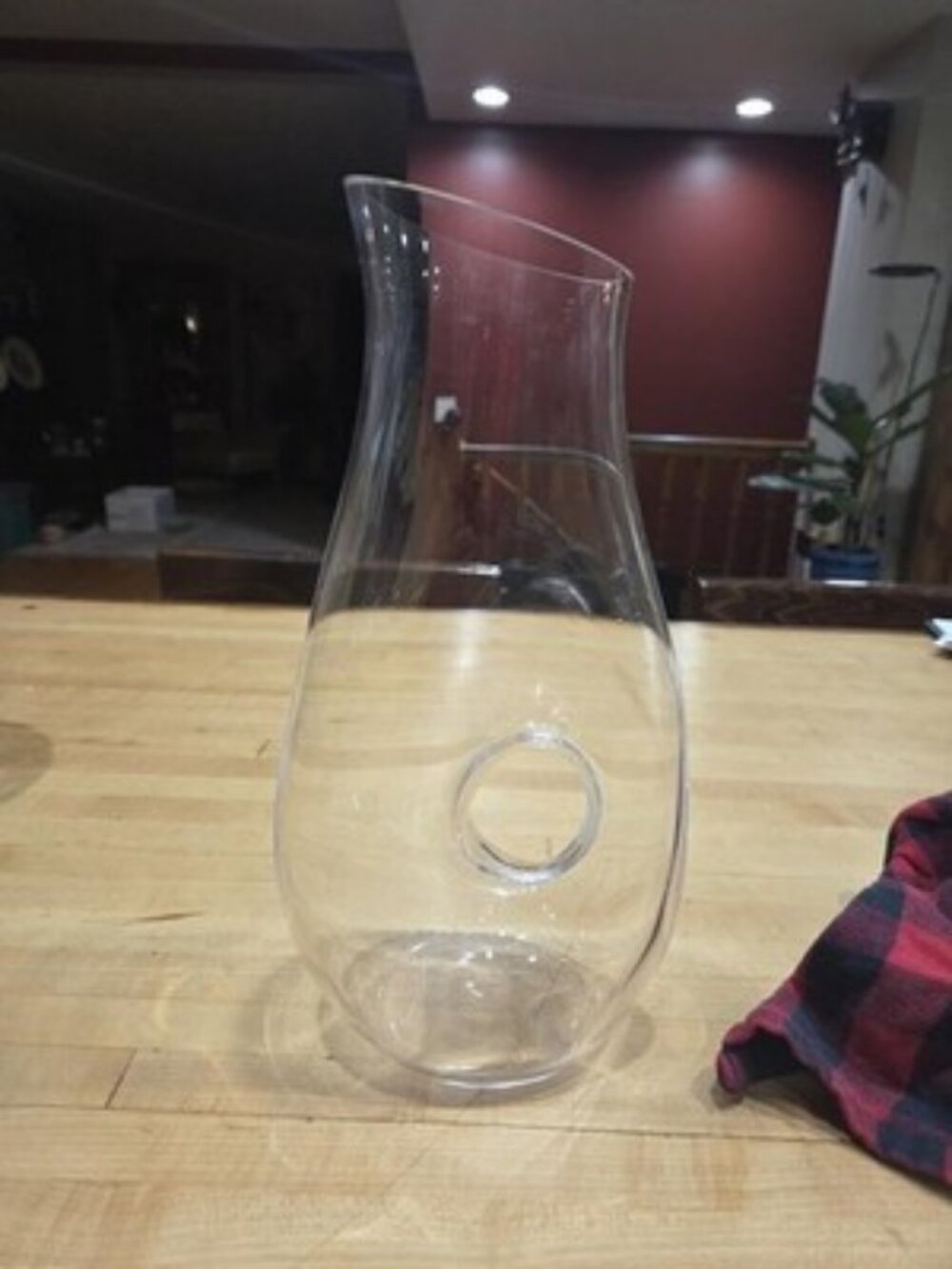 Lenox Tuscany Classics Pierced Crystal Pitcher Clear Donut Hole Decanter 12"